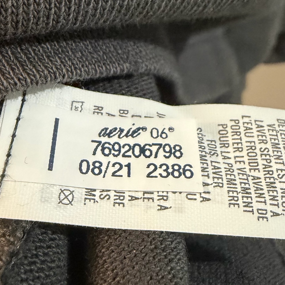 Aerie Cut Off Top Gray Distressed Sleeves Oversized Size M - Picture 6 of 7